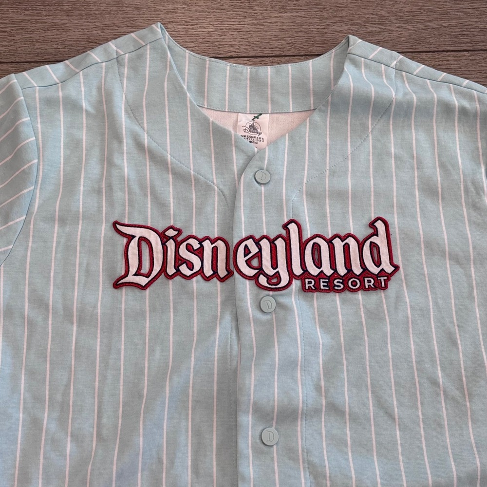 Disneyland Disney Parks Jersey Mens XL Blue Pinstripe 1955 New Casual Sporty